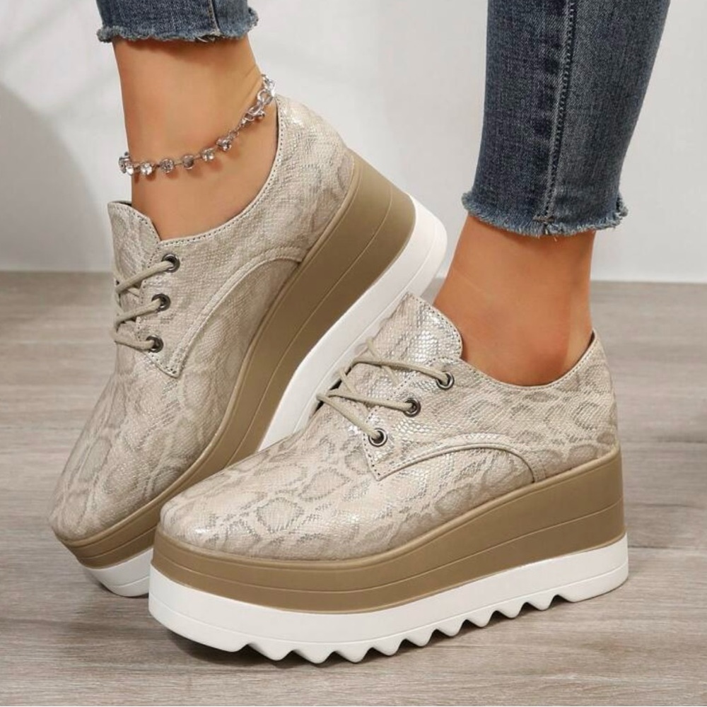 Metallic Wedge Sneaker